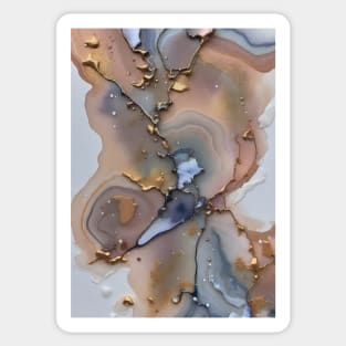 Abstract gemstones in bronze and silver Sticker